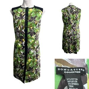 Doncaster Collection dress sz 10/12 Green multicolor Floral shift knee length